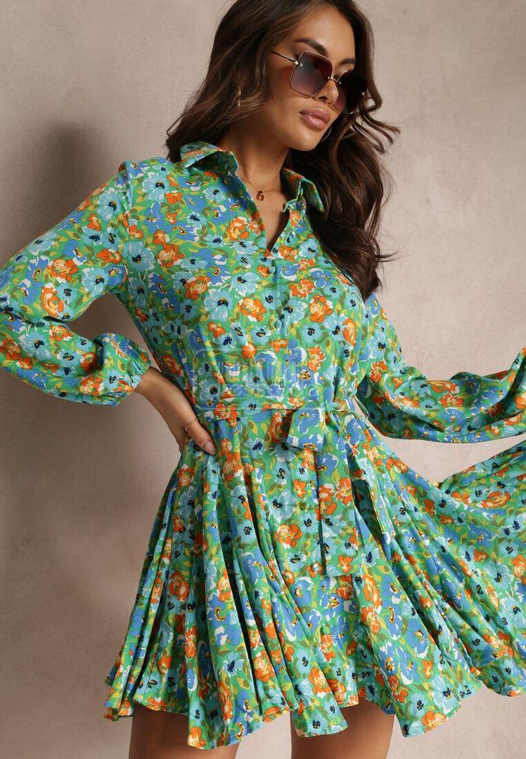 zielona-sukienka-mini-renee-koszulowa-na-jesien